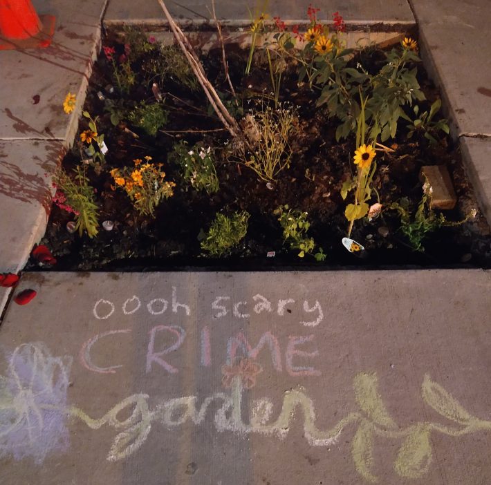 Activists planted a garden in Uptown Minneapolis.