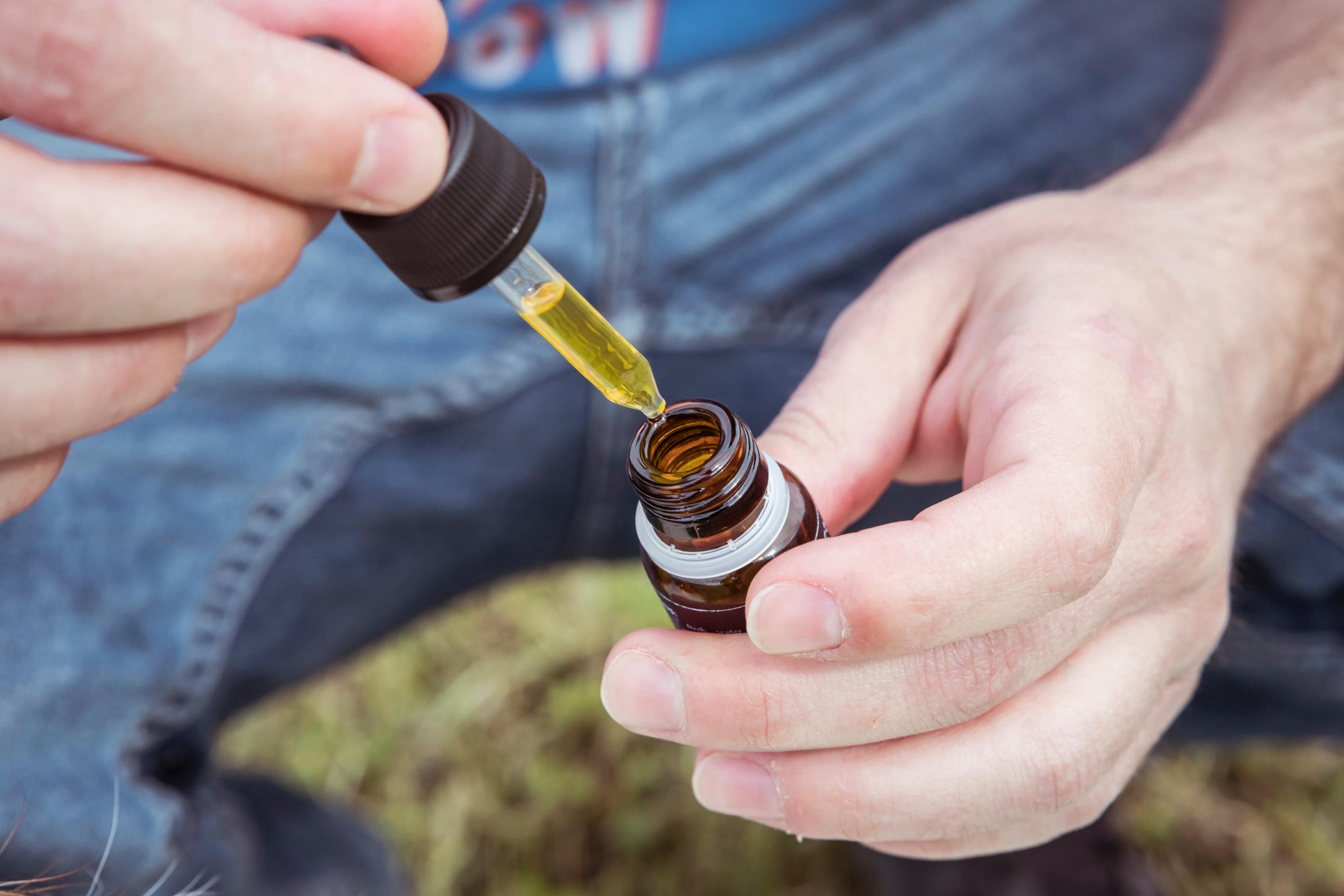 a dropper full of CBD extract