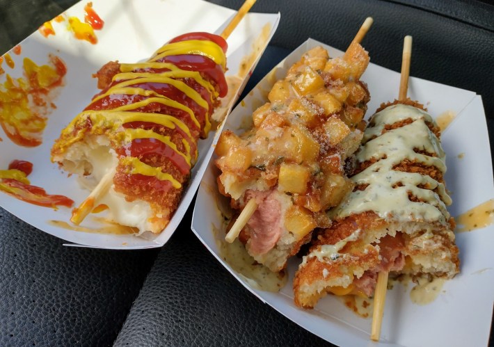 Cheesiest Corndogs Ever! CrunCheese: Las Vegas Korean Hotdog Trending  Vegas!