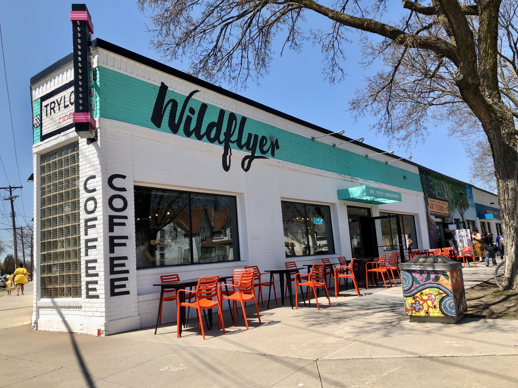 an exterior shot of wildflyer coffee's space on Minnehaha avenue