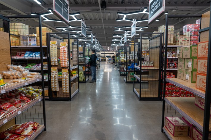 a look down the aisles at asia mall's grocery